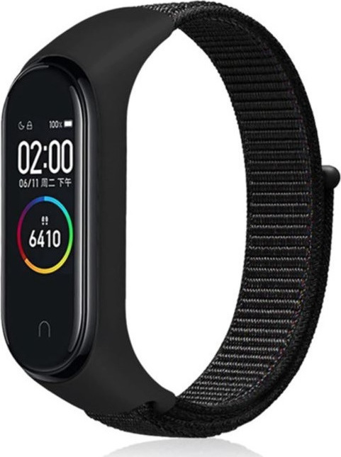 Λουράκι Woven texture Xiaomi Mi Band 3 / 4 (Black) - OEM